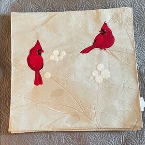 St Nicholas Square Cardinal Suede feel Winter Placemats. Set of four